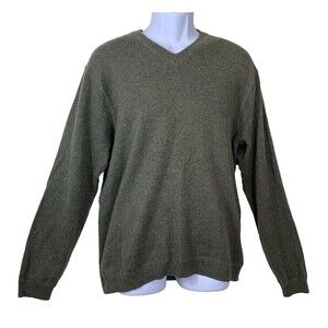 JWN 100% Cashmere Sweater Men's Size Large V Neck Long Sleeve Soft Comfy